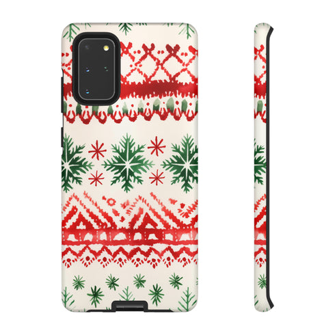 Watercolor Study of Christmas Patterns - Impact Resistant Phone Case Samsung Galaxy S20+ Matte